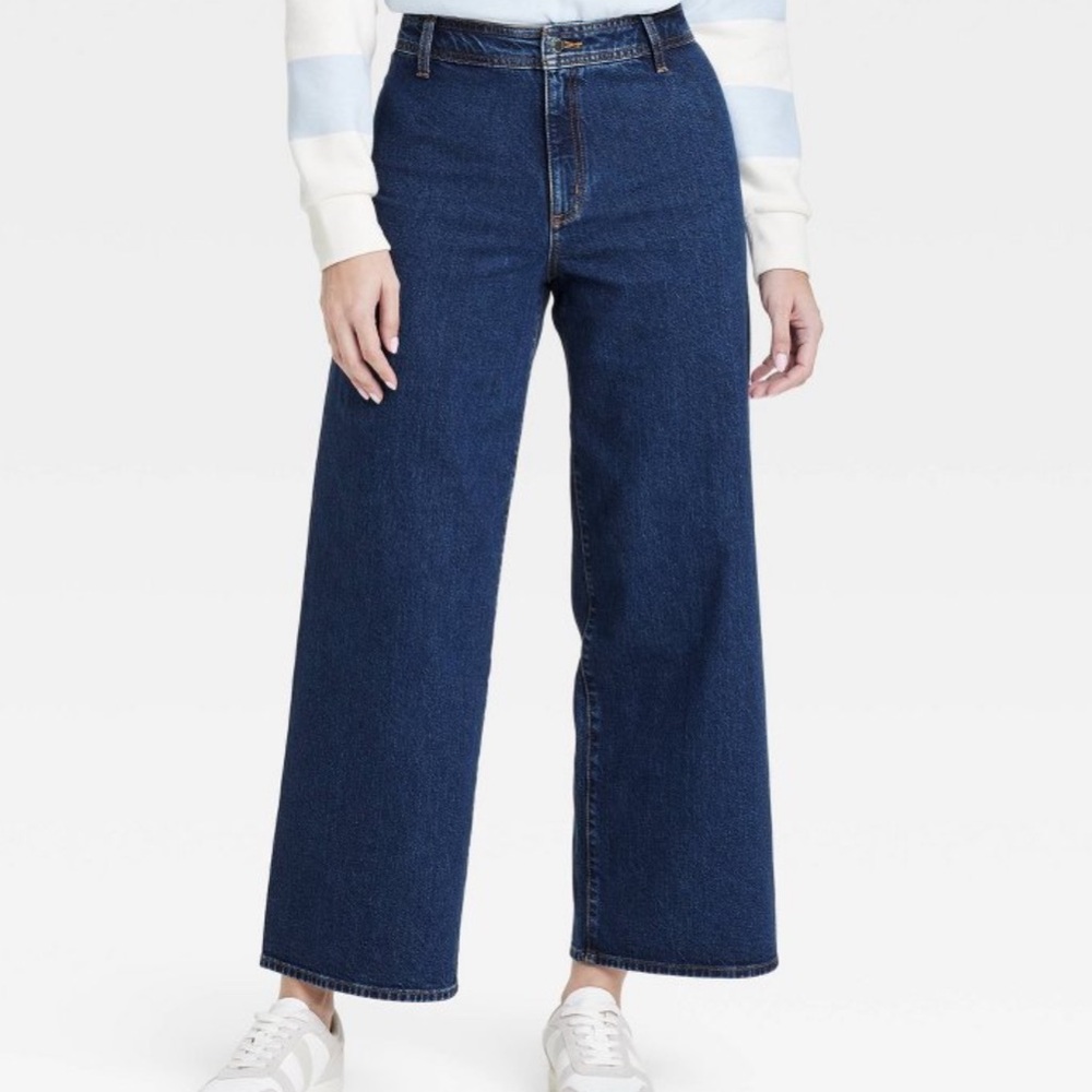 High rise Sailor wide leg ankle jeans